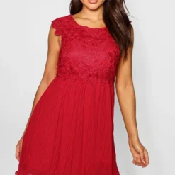 Boutique Skater-Kleid Mit Spitze