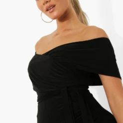 Umstandsmode Off-Shoulder Kleid Mit Gürtel 9 Umstandsmode Off-Shoulder Kleid Mit Gürtel -Diven Stil Verkaufsgeschäft bzz00697 black xl 3