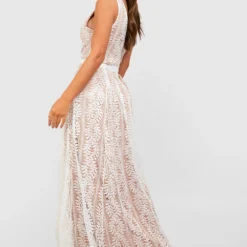 Boutique Brautjungfern-Kleid Aus Spitze Mit Tiefem Ausschnitt -Diven Stil Verkaufsgeschäft dzz78140 white xl 1