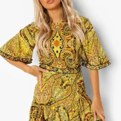 Rüschen-Kleid Mit Ketten-Print