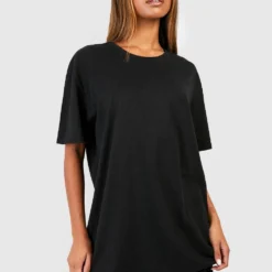 Basic Oversize T-Shirt-Kleid -Diven Stil Verkaufsgeschäft fzz08535 black xl 2