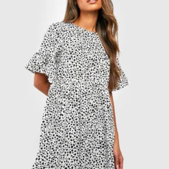 Smok-Kleid Mit Dalmatiner-Print 8 Smok-Kleid Mit Dalmatiner-Print -Diven Stil Verkaufsgeschäft fzz09787 ivory xl 2