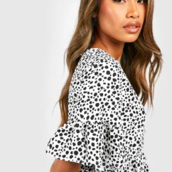 Smok-Kleid Mit Dalmatiner-Print 9 Smok-Kleid Mit Dalmatiner-Print -Diven Stil Verkaufsgeschäft fzz09787 ivory xl 3