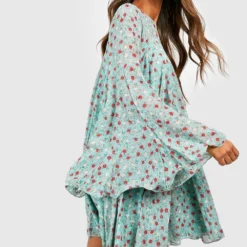 Florales Smok-Kleid -Diven Stil Verkaufsgeschäft fzz15868 blue xl 3