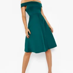 Scuba Bardot Midi-Kleid 8 Scuba Bardot Midi-Kleid -Diven Stil Verkaufsgeschäft fzz26605 bottle20green xl 2