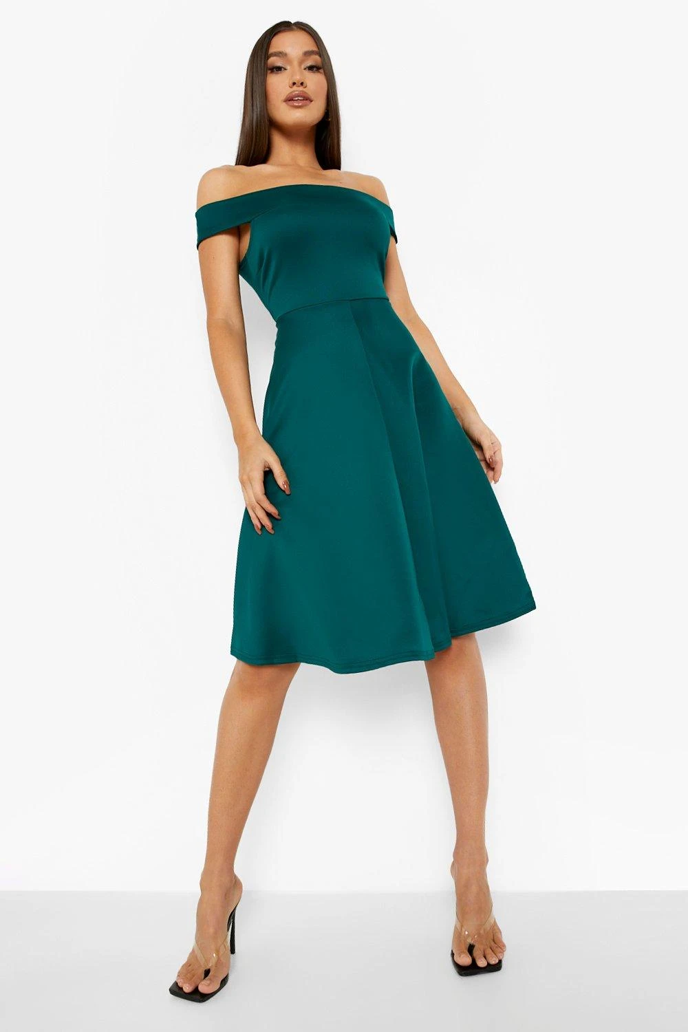 Scuba Bardot Midi-Kleid 5 Scuba Bardot Midi-Kleid – Bild 3