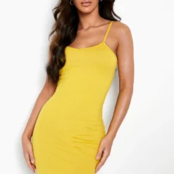 Basic Bodycon-Kleid -Diven Stil Verkaufsgeschäft fzz34386 mustard xl 2