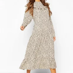 Gepunktetes Rüschen-Kleid Mit Rüschensaum -Diven Stil Verkaufsgeschäft fzz70090 stone xl 3