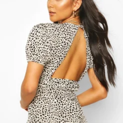 Rüschen-Kleid Mit Knopfleise Und Dalmatiner-Print -Diven Stil Verkaufsgeschäft fzz70332 white xl 3