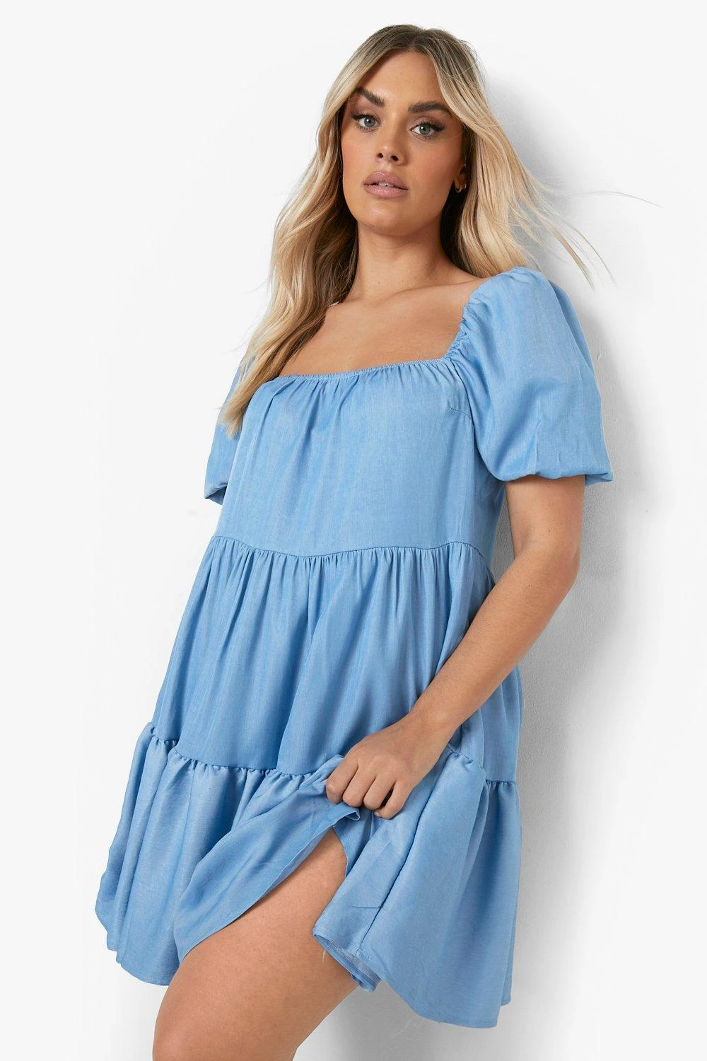 Plus Smok-Kleid Mit Geradem Ausschnitt 6 Plus Smok-Kleid Mit Geradem Ausschnitt – Bild 4