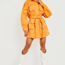 Premium Kleid Mit Utility-Taschen 