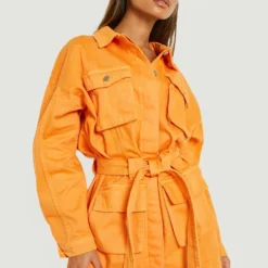 Premium Kleid Mit Utility-Taschen 8 Premium Kleid Mit Utility-Taschen -Diven Stil Verkaufsgeschäft gzz16232 orange xl 2