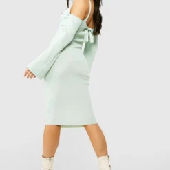 Geripptes Schulterfreies Premium Kleid & Bralette 7 Geripptes Schulterfreies Premium Kleid & Bralette -Diven Stil Verkaufsgeschäft gzz17782 sage20silver xl 1