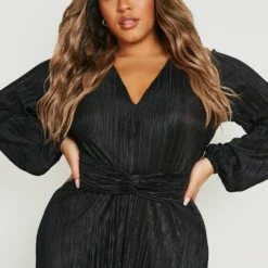 Plus Plissiertes Skater-Kleid -Diven Stil Verkaufsgeschäft gzz18109 black xl 3