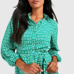 Umstandsmode Hemd-Kleid Mit Gürtel Und Rüschensaum 9 Umstandsmode Hemd-Kleid Mit Gürtel Und Rüschensaum -Diven Stil Verkaufsgeschäft gzz22576 green xl 3