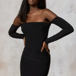 Kourtney Kardashian Barker Bandeau-Kleid Mit Ärmel-Detail