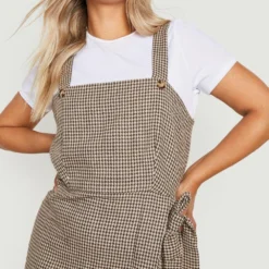 Plus Kariertes Wickel-Kleid -Diven Stil Verkaufsgeschäft gzz25073 stone xl 3