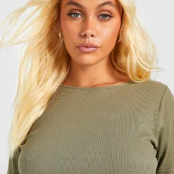 Geripptes Essentials Basic Bodycon-Kleid 9 Geripptes Essentials Basic Bodycon-Kleid -Diven Stil Verkaufsgeschäft gzz25373 khaki xl 3