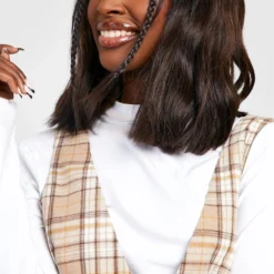 Kariertes Kleid Mit Rüschensaum 9 Kariertes Kleid Mit Rüschensaum -Diven Stil Verkaufsgeschäft gzz27586 stone xl 3