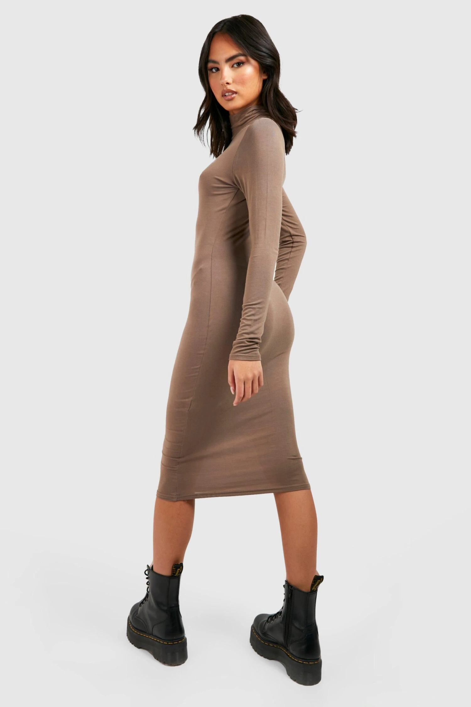 Langärmligs Bodycon-Kleid Mit Rollkragen 4 Langärmligs Bodycon-Kleid Mit Rollkragen – Bild 2