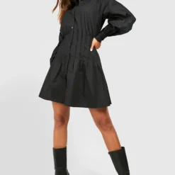 Hemd-Kleid Mit Korsett-Detail -Diven Stil Verkaufsgeschäft gzz30930 black xl 2