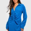 Hemd-Kleid Mit Geraffter Front -Diven Stil Verkaufsgeschäft gzz33319 cobalt xl scaled