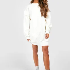 Oversize Sweatshirt-Kleid 9 Oversize Sweatshirt-Kleid -Diven Stil Verkaufsgeschäft gzz34784 ecru xl 3