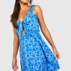 Tall Florales Kleid -Diven Stil Verkaufsgeschäft gzz37496 blue xl 2