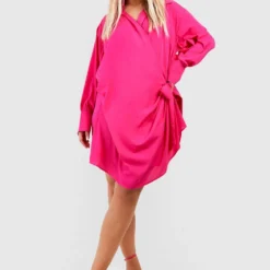 Plus Wickel Hemd-Kleid 8 Plus Wickel Hemd-Kleid -Diven Stil Verkaufsgeschäft gzz37987 hot20pink xl 2