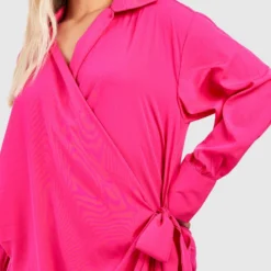 Plus Wickel Hemd-Kleid 9 Plus Wickel Hemd-Kleid -Diven Stil Verkaufsgeschäft gzz37987 hot20pink xl 3