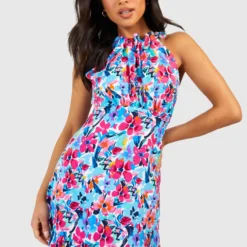 Petite Florales Rüschen-Kleid Mit Geschnürten Trägern -Diven Stil Verkaufsgeschäft gzz38628 white xl 2 scaled