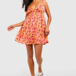 Petite Florales Kleid -Diven Stil Verkaufsgeschäft gzz38629 yellow xl 2 scaled