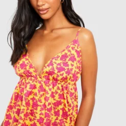 Petite Florales Kleid -Diven Stil Verkaufsgeschäft gzz38629 yellow xl 3 scaled