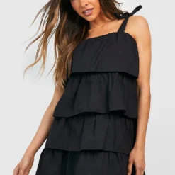 Gestuftes Kleid Aus Baumwolle -Diven Stil Verkaufsgeschäft gzz38812 black xl 3