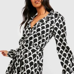 Hemd-Kleid Mit Print -Diven Stil Verkaufsgeschäft gzz39081 black xl 2