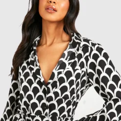 Hemd-Kleid Mit Print -Diven Stil Verkaufsgeschäft gzz39081 black xl 3