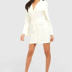 Blazer-Kleid Mit Korsett-Detail