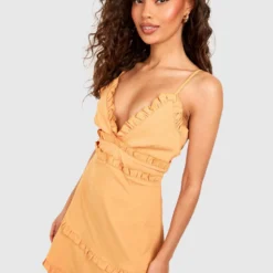 Kleid Mit Rüschen-Trägern 8 Kleid Mit Rüschen-Trägern -Diven Stil Verkaufsgeschäft gzz42652 orange xl 2 scaled