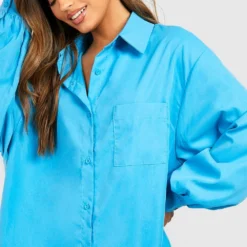 Oversize Hemd-Kleid 8 Oversize Hemd-Kleid -Diven Stil Verkaufsgeschäft gzz43730 blue xl 2