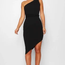 Petite Recyceltes Asymmetrisches Bodycon-Kleid