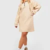 Plus Basic Sweatshirt-Kleid Mit Reißverschluss -Diven Stil Verkaufsgeschäft gzz46469 stone xl scaled