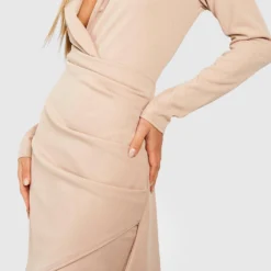 Blazer-Kleid Mit Wickel-Detail 9 Blazer-Kleid Mit Wickel-Detail -Diven Stil Verkaufsgeschäft gzz46609 stone xl 3