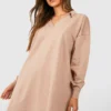 Oversize Sweatshirt-Kleid Mit Kragen 2 Oversize Sweatshirt-Kleid Mit Kragen -Diven Stil Verkaufsgeschäft gzz46818 stone xl