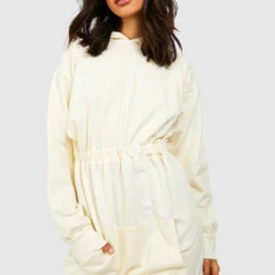 Sweatshirt-Kleid Mit Geraffter Taille -Diven Stil Verkaufsgeschäft gzz46819 ecru xl 3