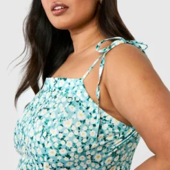 Plus Swing-Kleid Mit Sonnenblumen-Print -Diven Stil Verkaufsgeschäft gzz46830 blue xl 3 scaled