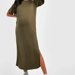 Umstandsmode T-Shirt Kleid 8 Umstandsmode T-Shirt Kleid -Diven Stil Verkaufsgeschäft gzz47039 khaki xl 2