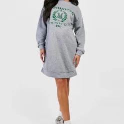 Umstandsmode Sweatshirt-Kleid Mit Manhattan-Print -Diven Stil Verkaufsgeschäft gzz47299 grey20marl xl 2