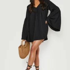 Petite Strukturiertes Kleid 8 Petite Strukturiertes Kleid -Diven Stil Verkaufsgeschäft gzz47551 black xl 2