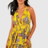Petite Besticktes Skater-Kleid Mit Paisley-Print -Diven Stil Verkaufsgeschäft gzz47595 yellow xl