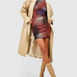 Hochgeschlossenes Gemustertes Mesh Bodycon-Kleid -Diven Stil Verkaufsgeschäft gzz48110 multi xl 2